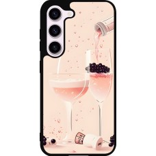 Coque Samsung Galaxy S23 - Silicone rigide noir Champagne Pouring Pink