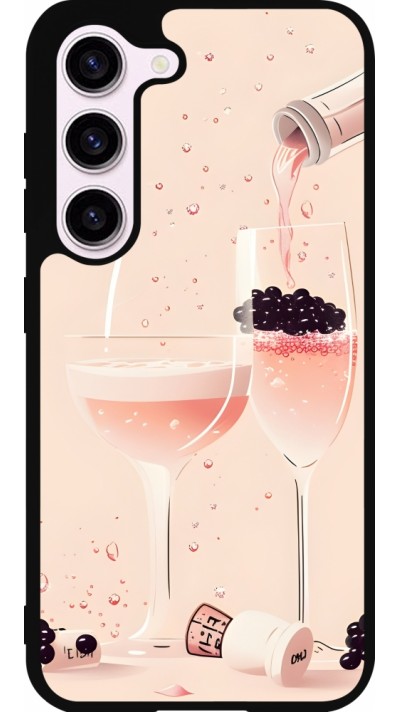 Samsung Galaxy S23 Case Hülle - Silikon schwarz Champagne Pouring Pink