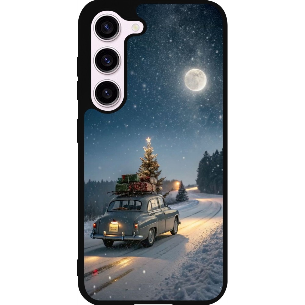 Samsung Galaxy S23 Case Hülle - Silikon schwarz Christmas 25 Car with Tree Xmas