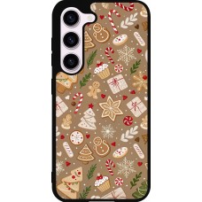 Samsung Galaxy S23 Case Hülle - Silikon schwarz Christmas 25 Pattern Ginger Cookie
