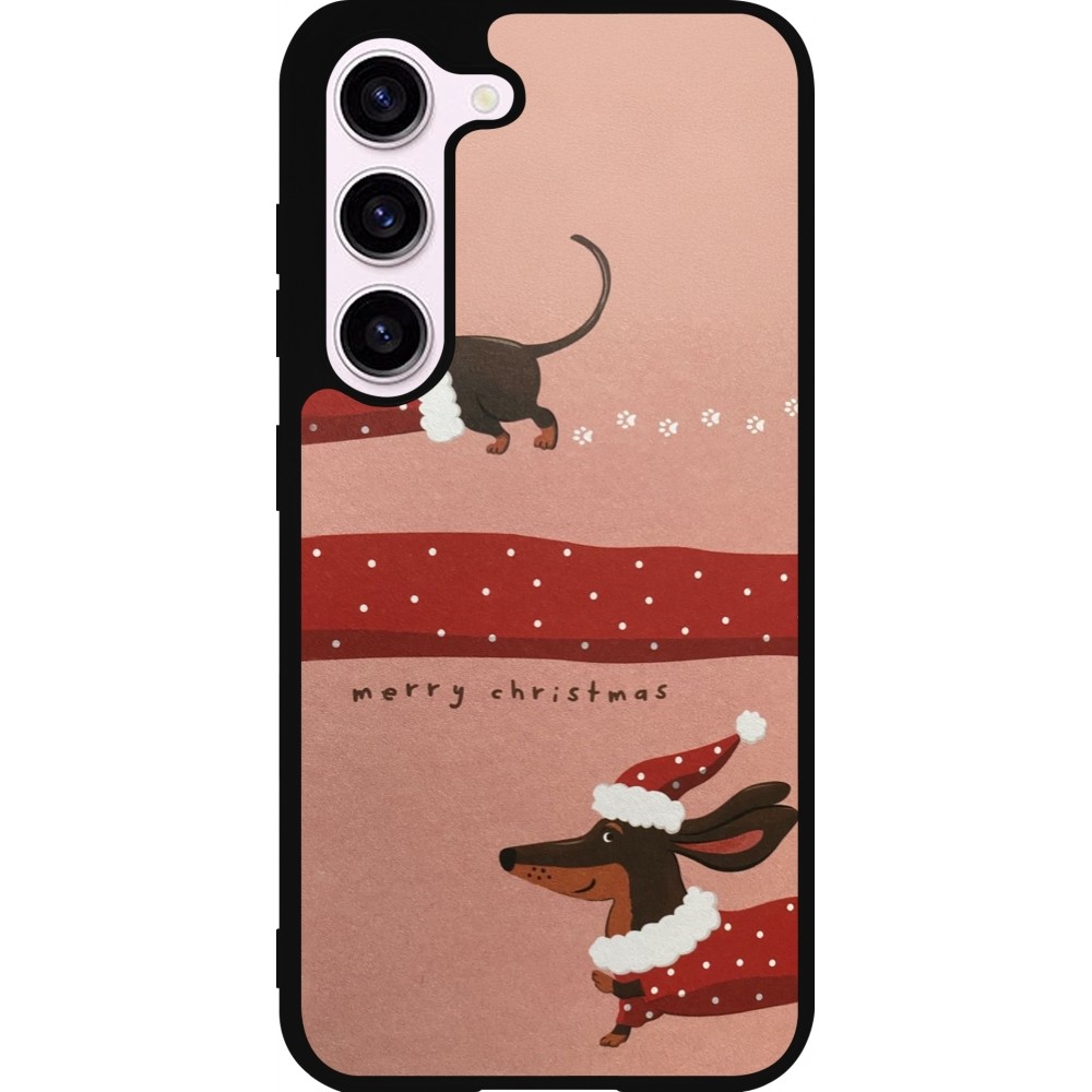 Samsung Galaxy S23 Case Hülle - Silikon schwarz Christmas 25 Teckel Merry Xmas