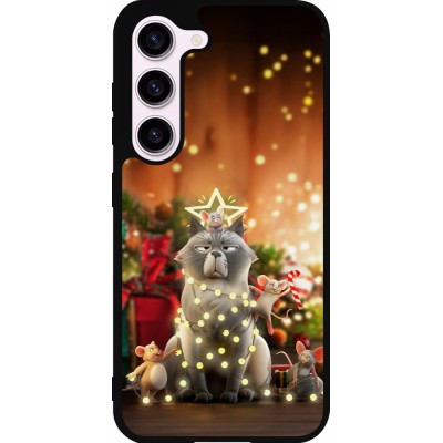 Samsung Galaxy S23 Case Hülle - Silikon schwarz Christmas 25 Xmas Cat