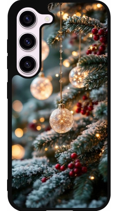 Samsung Galaxy S23 Case Hülle - Silikon schwarz Christmas 25 Xmas Decorated Tree