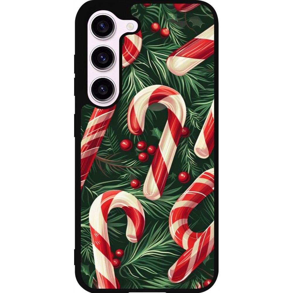 Samsung Galaxy S23 Case Hülle - Silikon schwarz Christmas 25 Xmas Stick