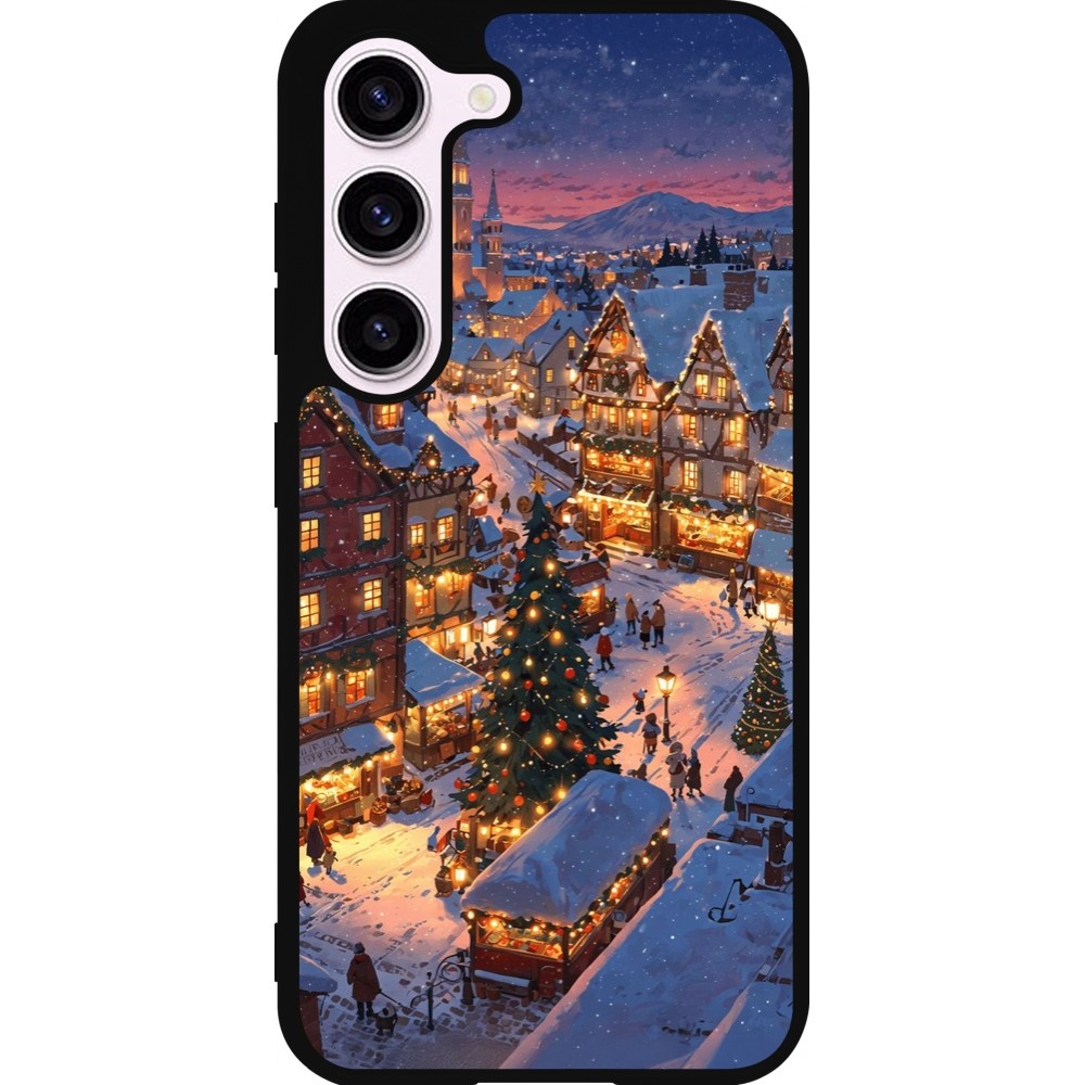 Samsung Galaxy S23 Case Hülle - Silikon schwarz Christmas 25 Xmas Village