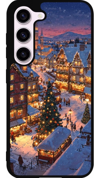 Samsung Galaxy S23 Case Hülle - Silikon schwarz Christmas 25 Xmas Village