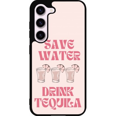 Samsung Galaxy S23 Case Hülle - Silikon schwarz Cocktail Save Water Drink Tequila
