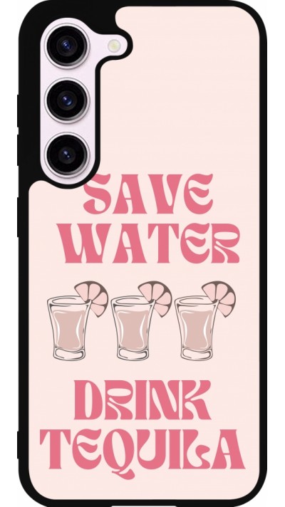 Samsung Galaxy S23 Case Hülle - Silikon schwarz Cocktail Save Water Drink Tequila