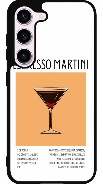 Coque Samsung Galaxy S23 - Silicone rigide noir Cocktail recette Espresso Martini