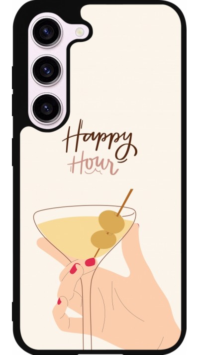 Coque Samsung Galaxy S23 - Silicone rigide noir Cocktail Happy Hour