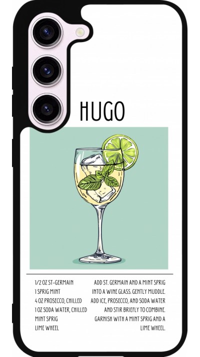 Coque Samsung Galaxy S23 - Silicone rigide noir Cocktail recette Hugo