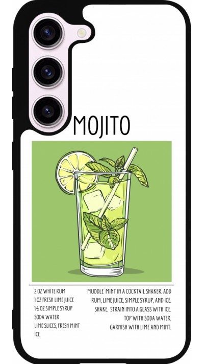 Samsung Galaxy S23 Case Hülle - Silikon schwarz Cocktail Rezept Mojito