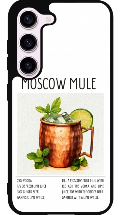 Samsung Galaxy S23 Case Hülle - Silikon schwarz Cocktail Rezept Moscow Mule