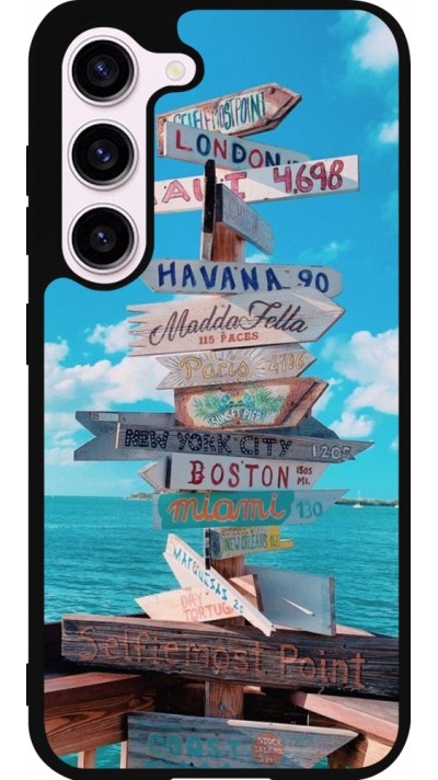 Samsung Galaxy S23 Case Hülle - Silikon schwarz Cool Cities Directions