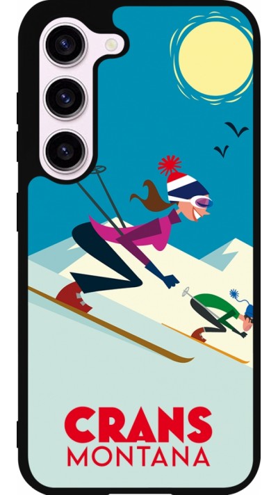 Coque Samsung Galaxy S23 - Silicone rigide noir Crans-Montana Ski Downhill