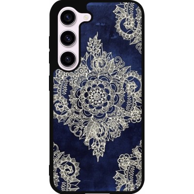 Coque Samsung Galaxy S23 - Silicone rigide noir Cream Flower Moroccan