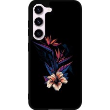 Samsung Galaxy S23 Case Hülle - Silikon schwarz Dark Flowers