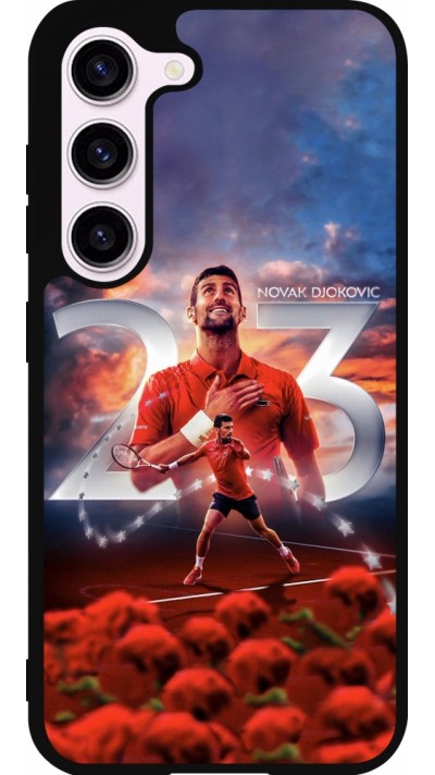 Samsung Galaxy S23 Case Hülle - Silikon schwarz Djokovic 23 Grand Slam