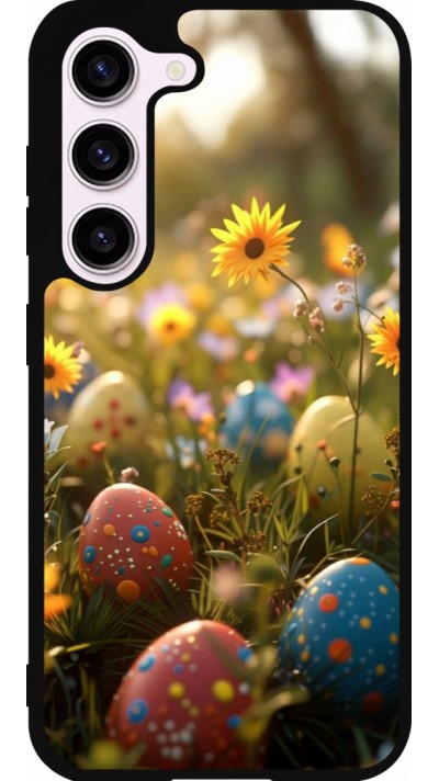 Samsung Galaxy S23 Case Hülle - Silikon schwarz Easter 2026 Decorated eggs