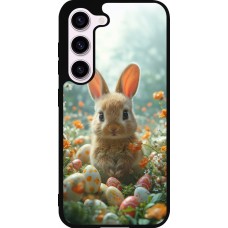 Samsung Galaxy S23 Case Hülle - Silikon schwarz Easter 2026 Rabbit in the garden