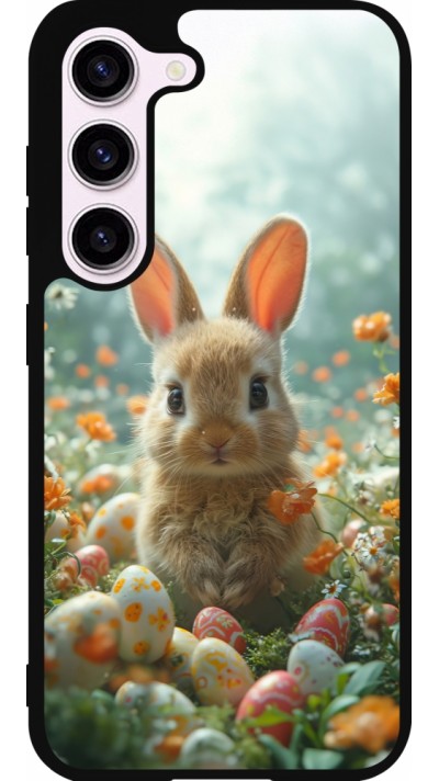 Samsung Galaxy S23 Case Hülle - Silikon schwarz Easter 2026 Rabbit in the garden