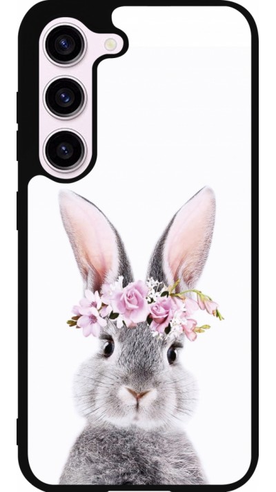 Samsung Galaxy S23 Case Hülle - Silikon schwarz Easter 2023 flower bunny