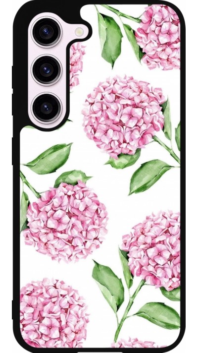 Samsung Galaxy S23 Case Hülle - Silikon schwarz Easter 2024 pink flowers