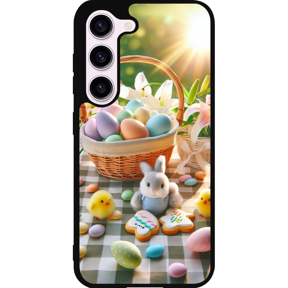 Samsung Galaxy S23 Case Hülle - Silikon schwarz Ostern 2025 Osterkorb