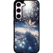 Samsung Galaxy S23 Case Hülle - Silikon schwarz Schneeflocke Solar Glanz
