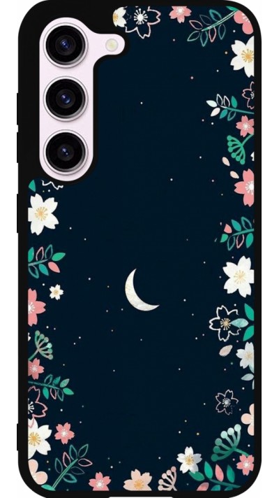 Samsung Galaxy S23 Case Hülle - Silikon schwarz Flowers space