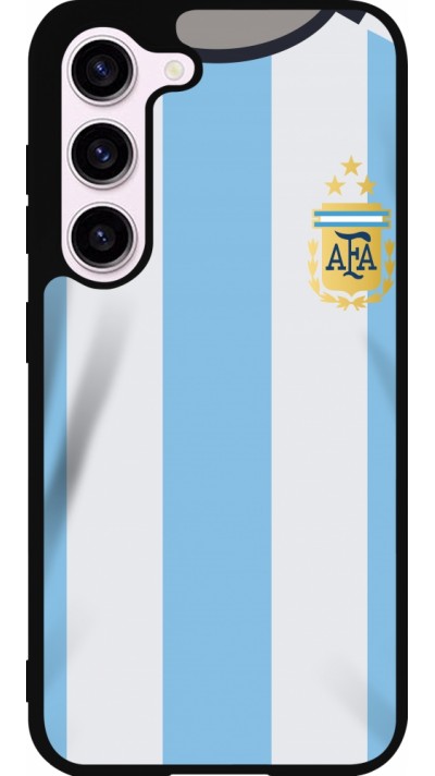 Coque Samsung Galaxy S23 - Silicone rigide noir Maillot de football Argentine 2022 personnalisable