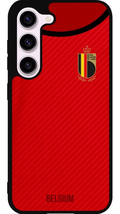 Coque Samsung Galaxy S23 - Silicone rigide noir Maillot de football Belgique 2022 personnalisable