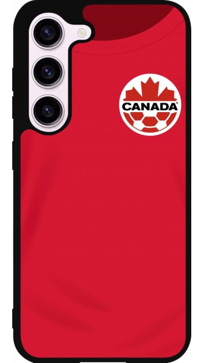 Coque Samsung Galaxy S23 - Silicone rigide noir Maillot de football Canada 2022 personnalisable