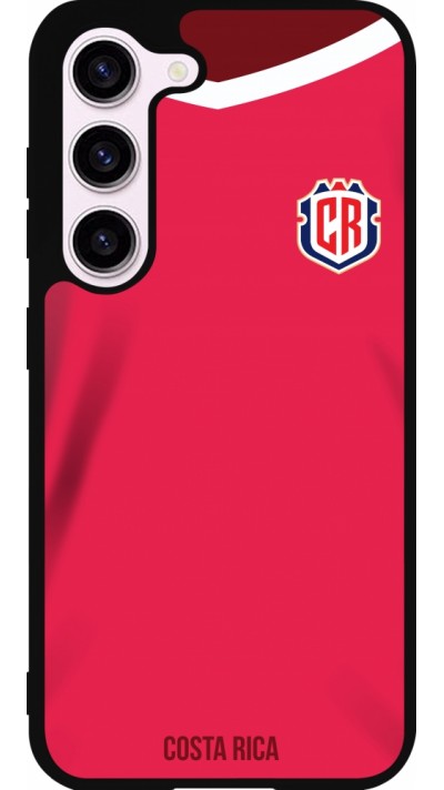 Coque Samsung Galaxy S23 - Silicone rigide noir Maillot de football Costa Rica 2022 personnalisable