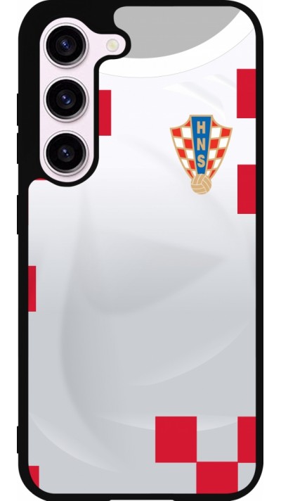 Samsung Galaxy S23 Case Hülle - Silikon schwarz Kroatien 2022 personalisierbares Fussballtrikot