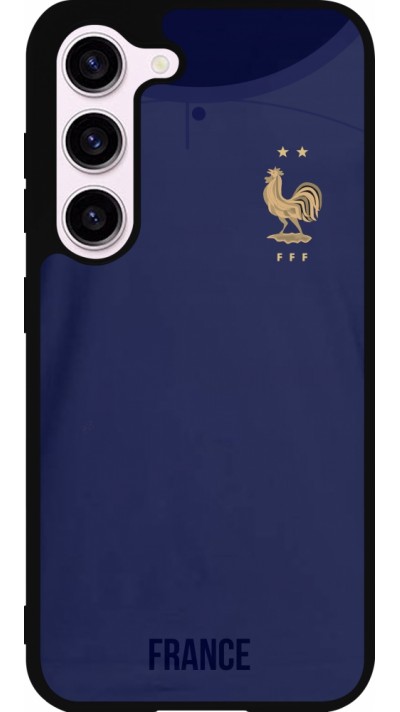 Coque Samsung Galaxy S23 - Silicone rigide noir Maillot de football France 2022 personnalisable
