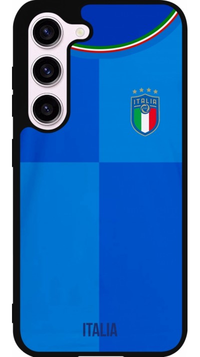 Coque Samsung Galaxy S23 - Silicone rigide noir Maillot de football Italie 2022 personnalisable