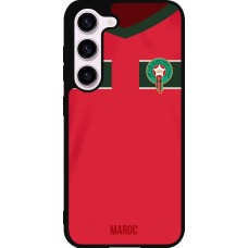 Coque Samsung Galaxy S23 - Silicone rigide noir Maillot de football Maroc 2022 personnalisable