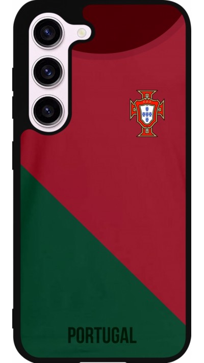 Coque Samsung Galaxy S23 - Silicone rigide noir Maillot de football Portugal 2022