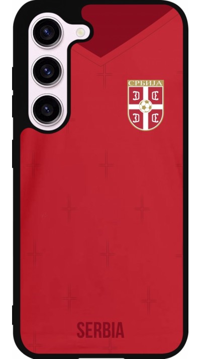 Samsung Galaxy S23 Case Hülle - Silikon schwarz Serbien 2022 personalisierbares Fussballtrikot