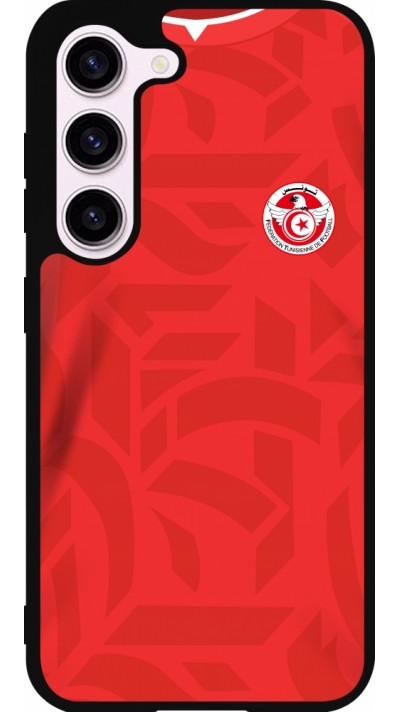 Samsung Galaxy S23 Case Hülle - Silikon schwarz Tunesien 2022 personalisierbares Fussballtrikot