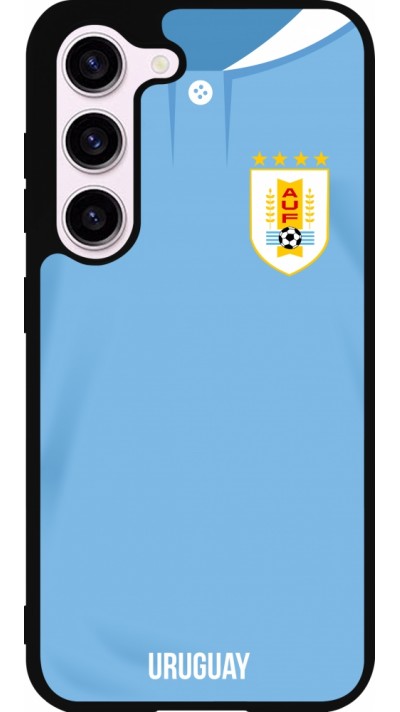 Coque Samsung Galaxy S23 - Silicone rigide noir Maillot de football Uruguay 2022 personnalisable