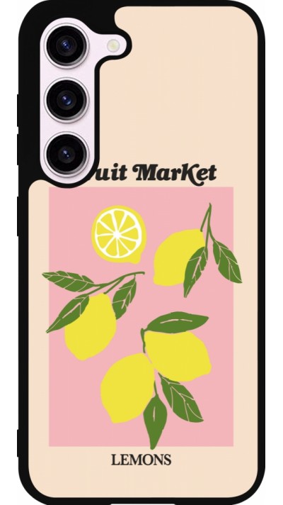 Coque Samsung Galaxy S23 - Silicone rigide noir Fruit market lemons 2026