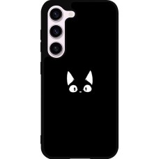 Samsung Galaxy S23 Case Hülle - Silikon schwarz Funny cat on black