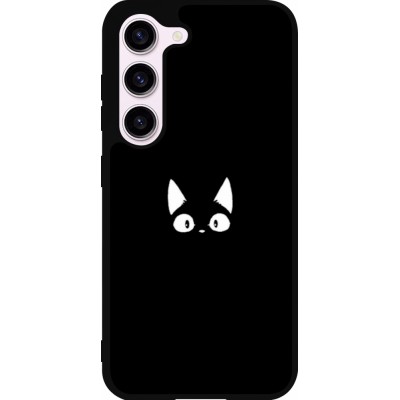 Samsung Galaxy S23 Case Hülle - Silikon schwarz Funny cat on black