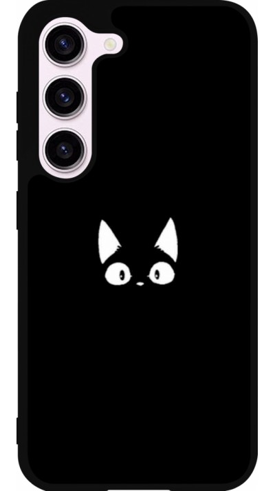 Samsung Galaxy S23 Case Hülle - Silikon schwarz Funny cat on black