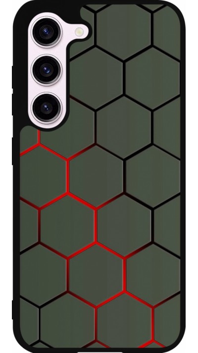 Samsung Galaxy S23 Case Hülle - Silikon schwarz Geometric Line red