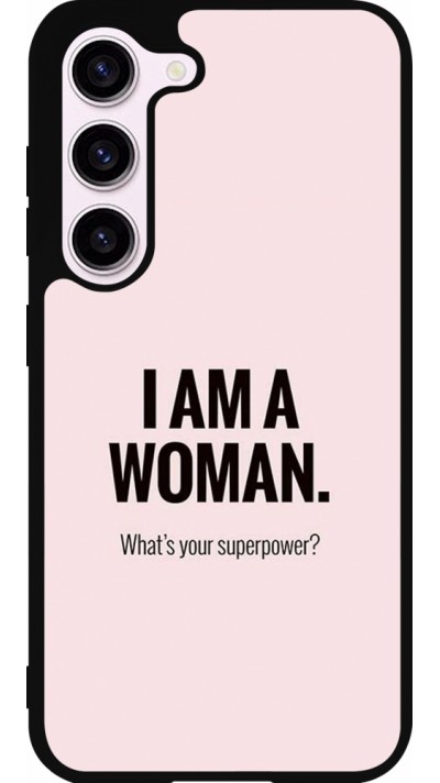 Coque Samsung Galaxy S23 - Silicone rigide noir I am a woman