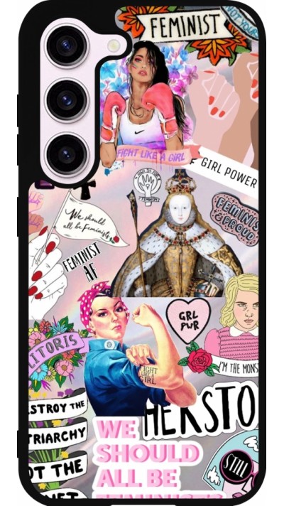 Samsung Galaxy S23 Case Hülle - Silikon schwarz Girl Power Collage