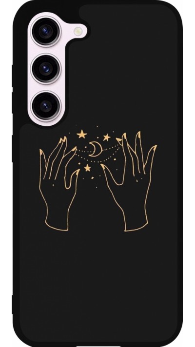 Samsung Galaxy S23 Case Hülle - Silikon schwarz Grey magic hands